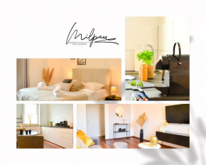 MILPAU Buer 3 - Zentrales Premium-Apartment mit Queensize-Bett, Smart-TV, Netflix und Nespresso
